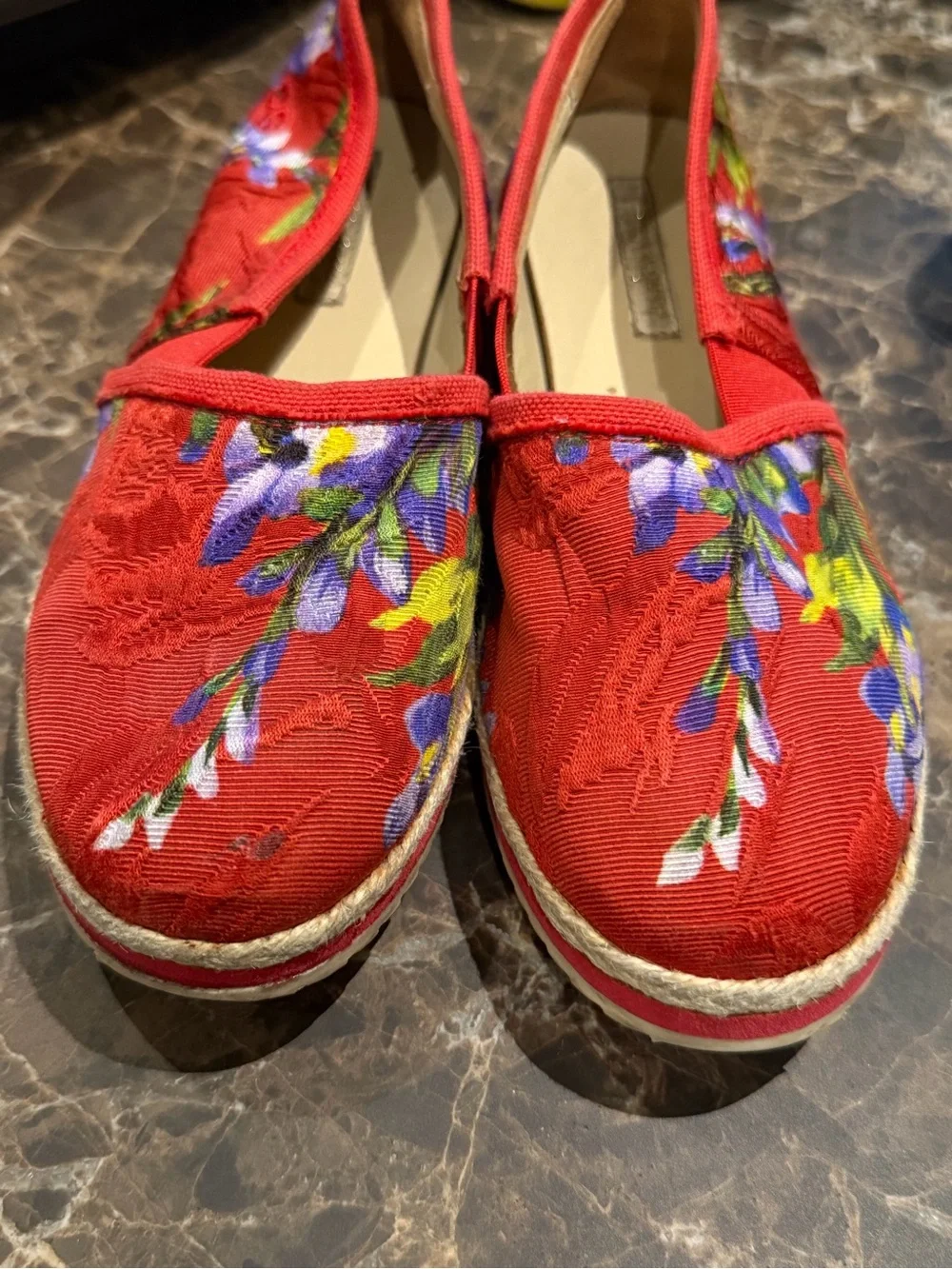 Dolce & Gabbana Red Floral Kids Moccasins